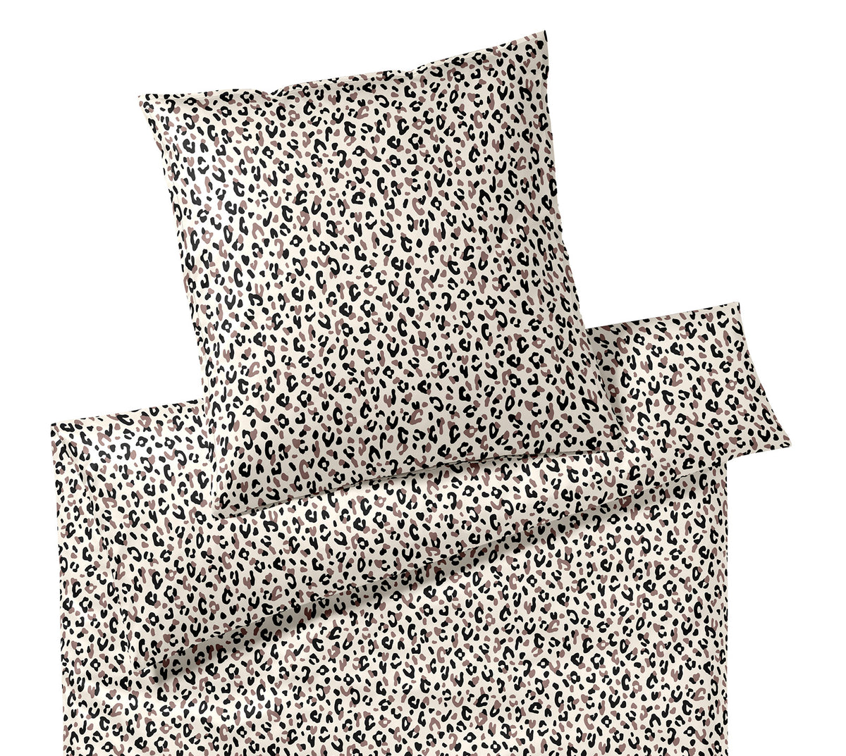 Satin Bettwäsche Leolook in Schwarz-Sand Leooptik Freisteller #farbe_Leolook Schwarz-Sand