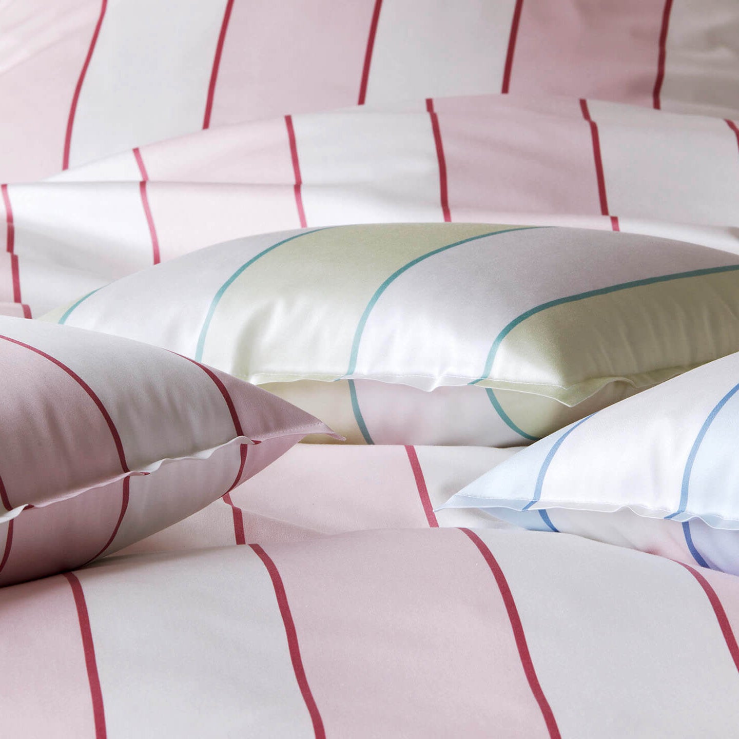 Satin Bettwäsche Levens Streifen Kissenmix
