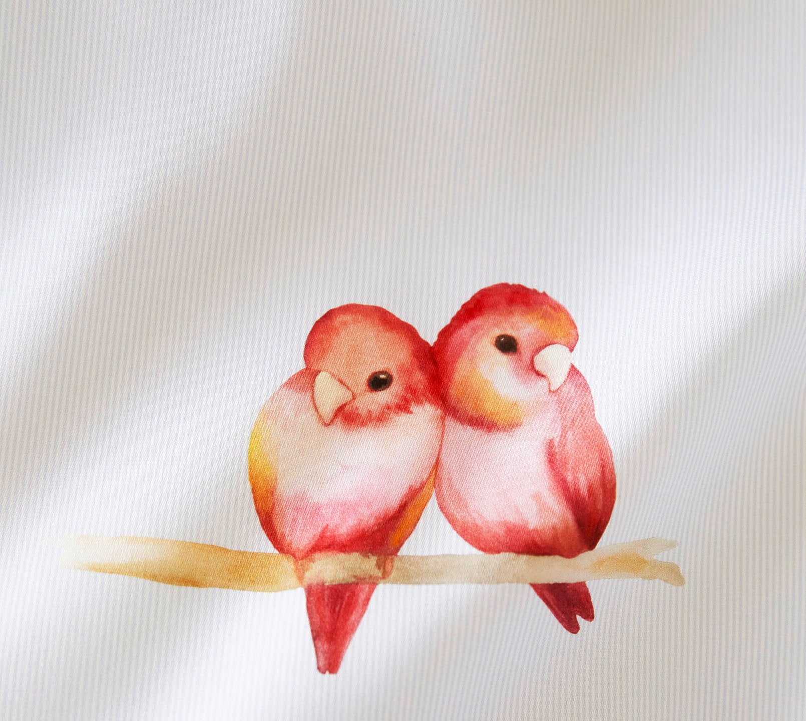 Satin Bettwäsche Lovebirds in Himmelblau Vögel Detail 3 #farbe_Lovebirds Himmelblau