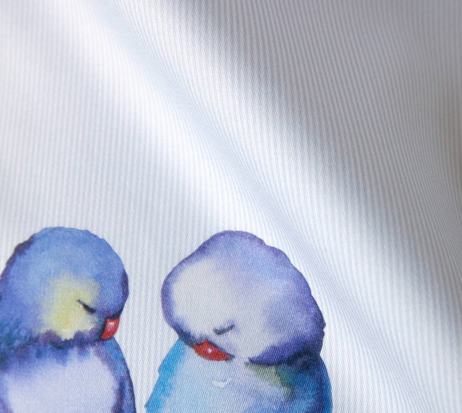 Satin Bettwäsche Lovebirds in Himmelblau Vögel Material #farbe_Lovebirds Himmelblau