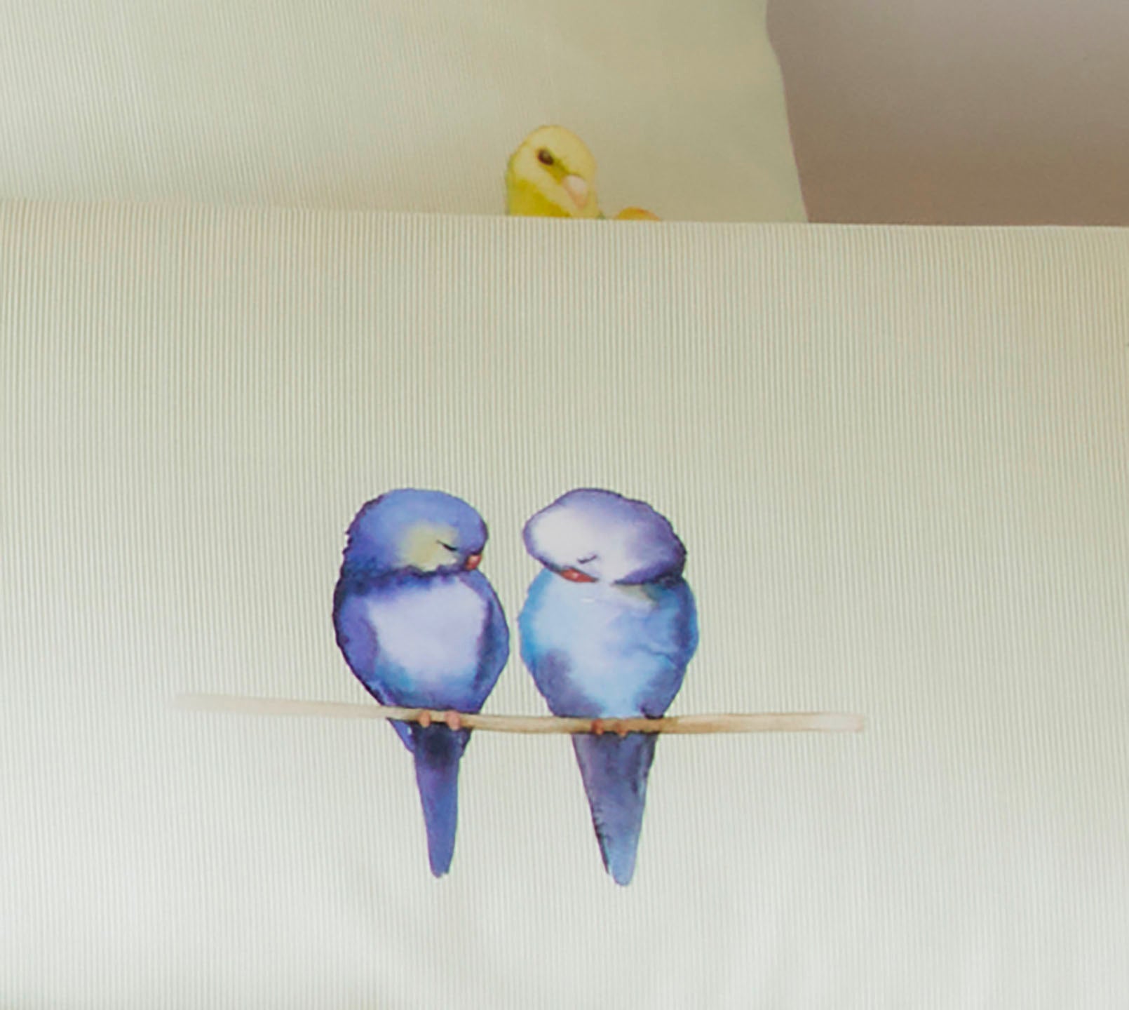 Satin Bettwäsche Lovebirds in Lindgrün Vögel Detail #farbe_Lovebirds Lindgrün