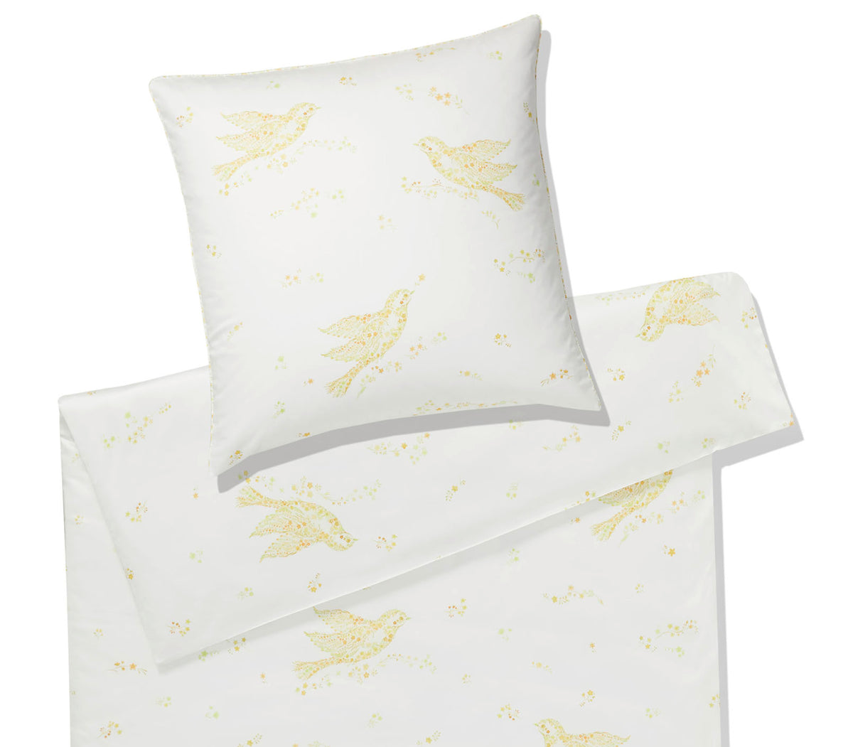 Satin Bettwäsche Manu in Honey Vögel Schlafzimmer #farbe_Manu Honey