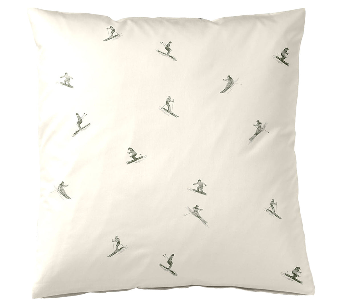 Satin Bettwäsche Mono Ski in Zirbe Freisteller Kissen