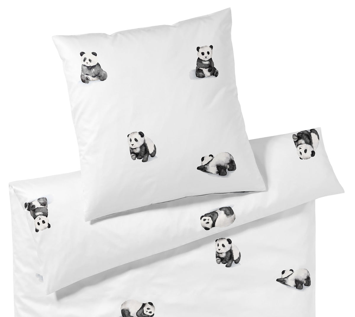 Satin Bettwaesche Panda Bear in Weiß Pandabär Freisteller #farbe_Weiß