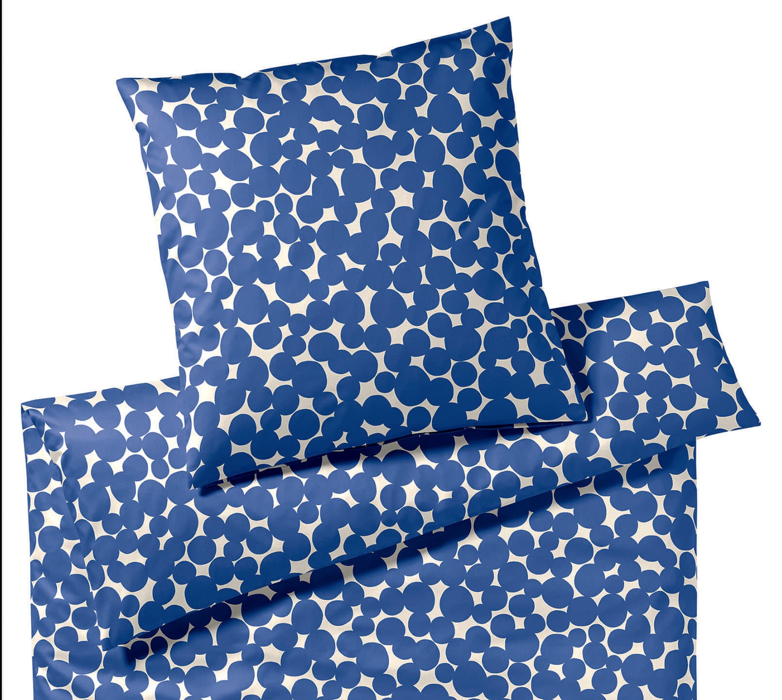 Satin Bettwäsche Pebbles in  Kreise Kobalt-Blau Freisteller #farbe_Pebbles Kobalt-Blau