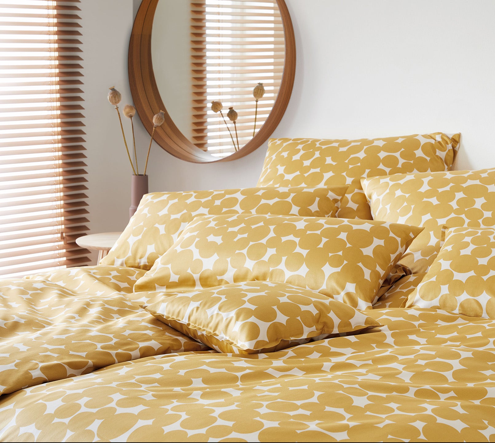 Satin Bettwäsche Pebbles in Scotch Kreise Schlafzimmer #farbe_Pebbles Scotch