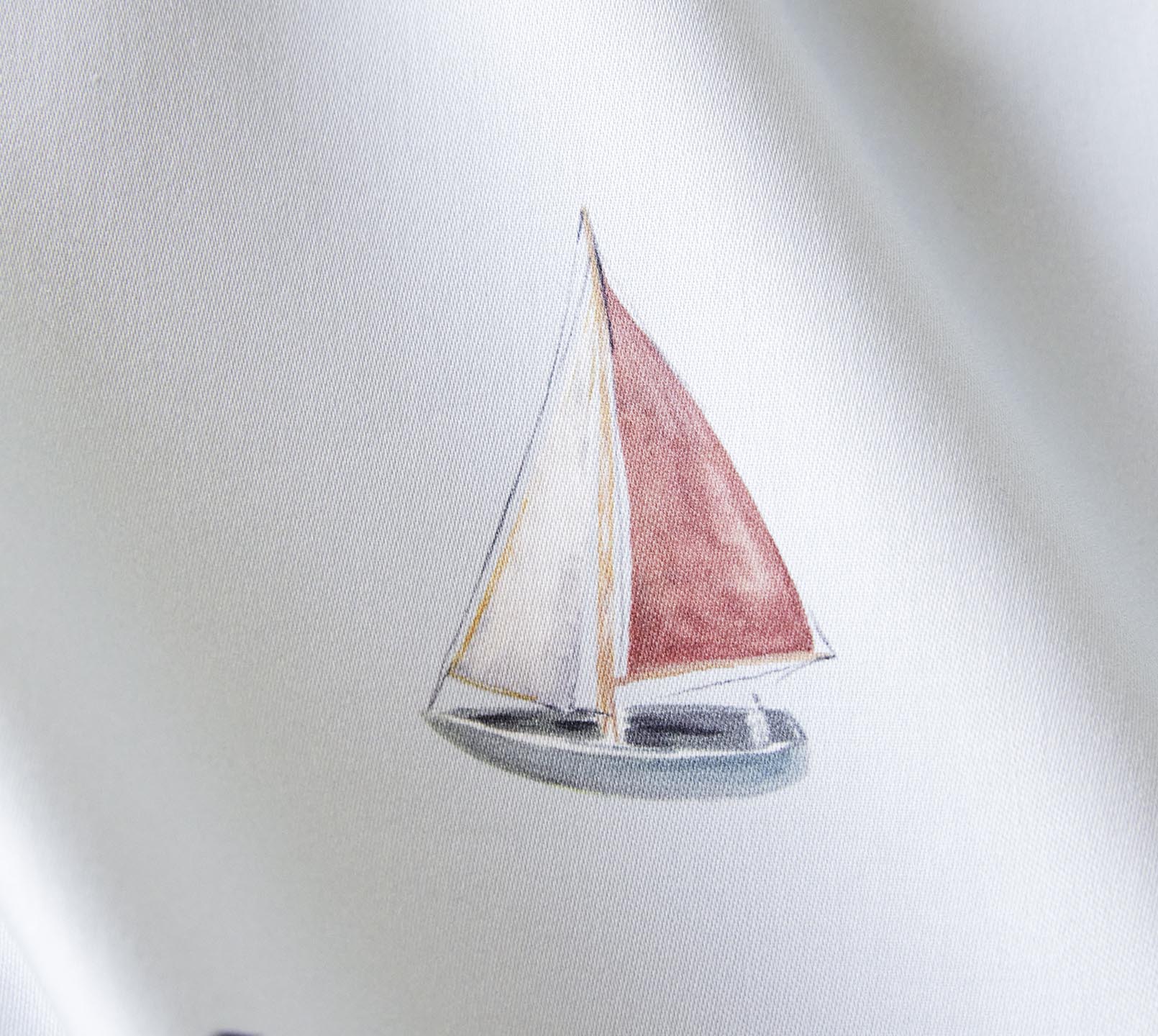 Satin Bettwäsche Sail-Away in Bleu Segelboote Material #farbe_Sail Away Bleu