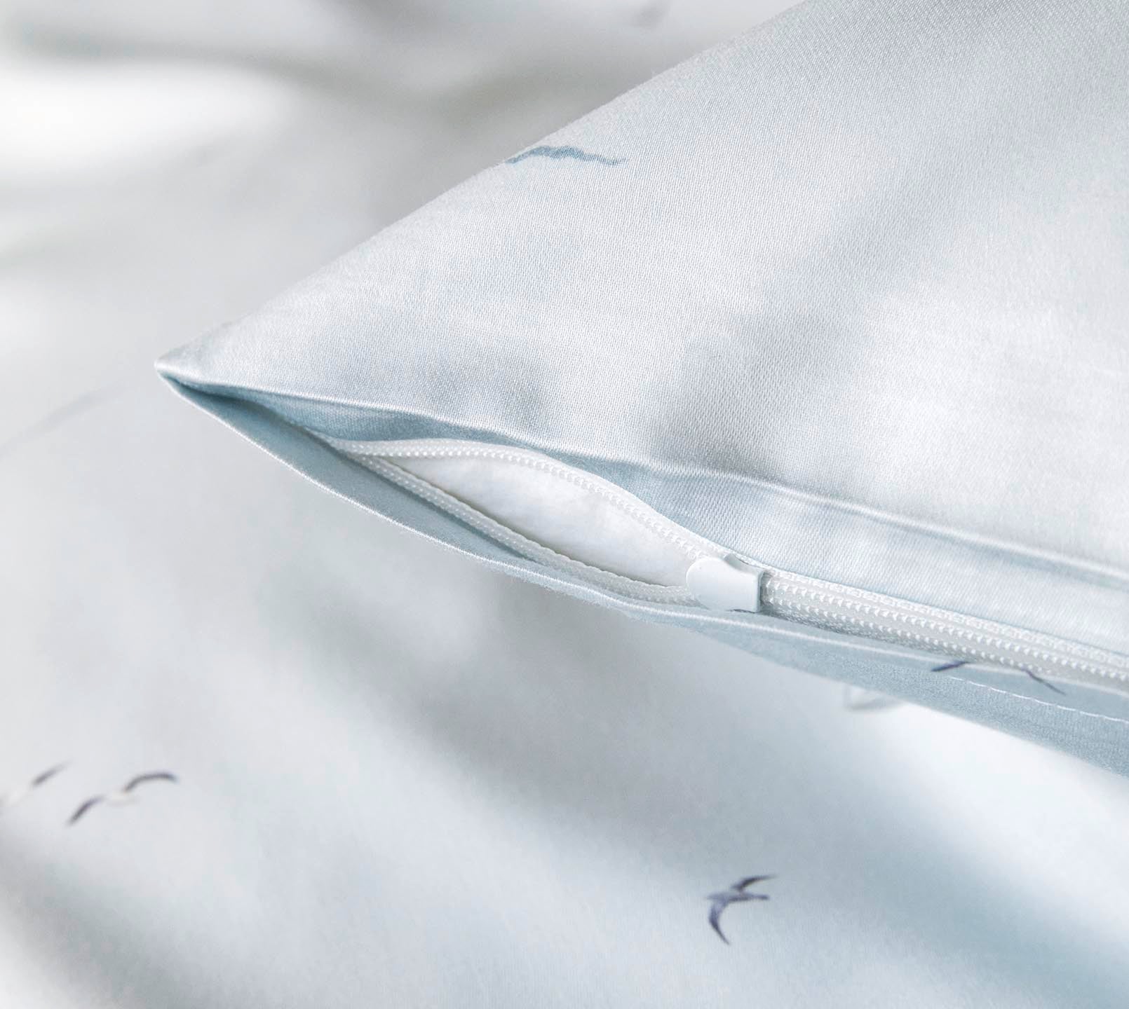 Satin Bettwäsche Sail-Away in Bleu Segelboote Reißverschluss #farbe_Sail Away Bleu