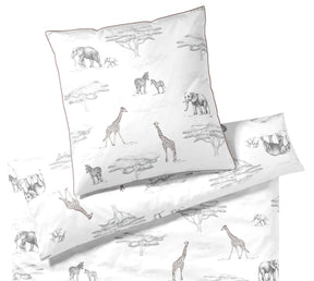 Satin Bettwaesche Sambesi in Beige Tiere Freisteller 