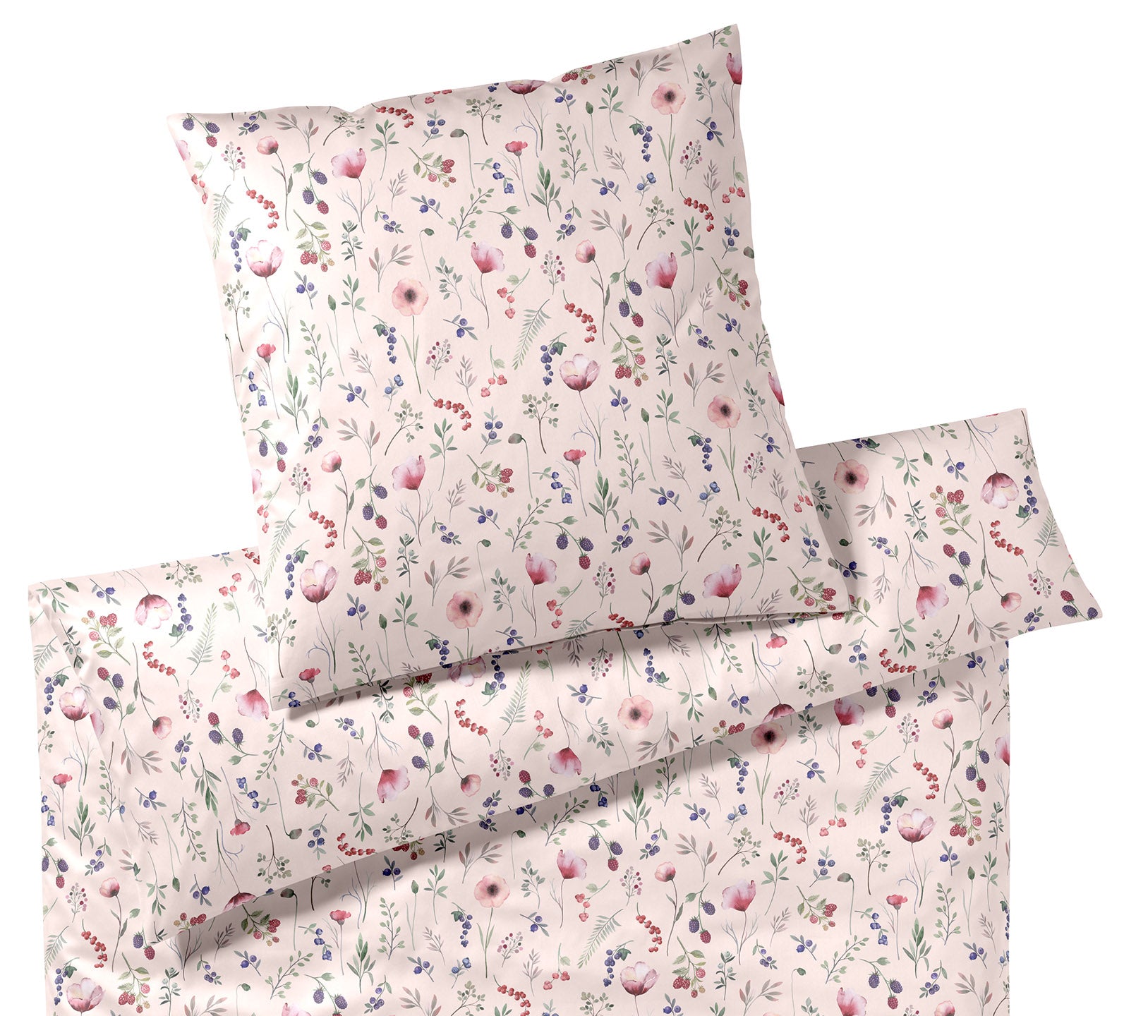 Satin Bettwäsche Sorbet in Rose Blumen Freisteller #farbe_Sorbet Rose