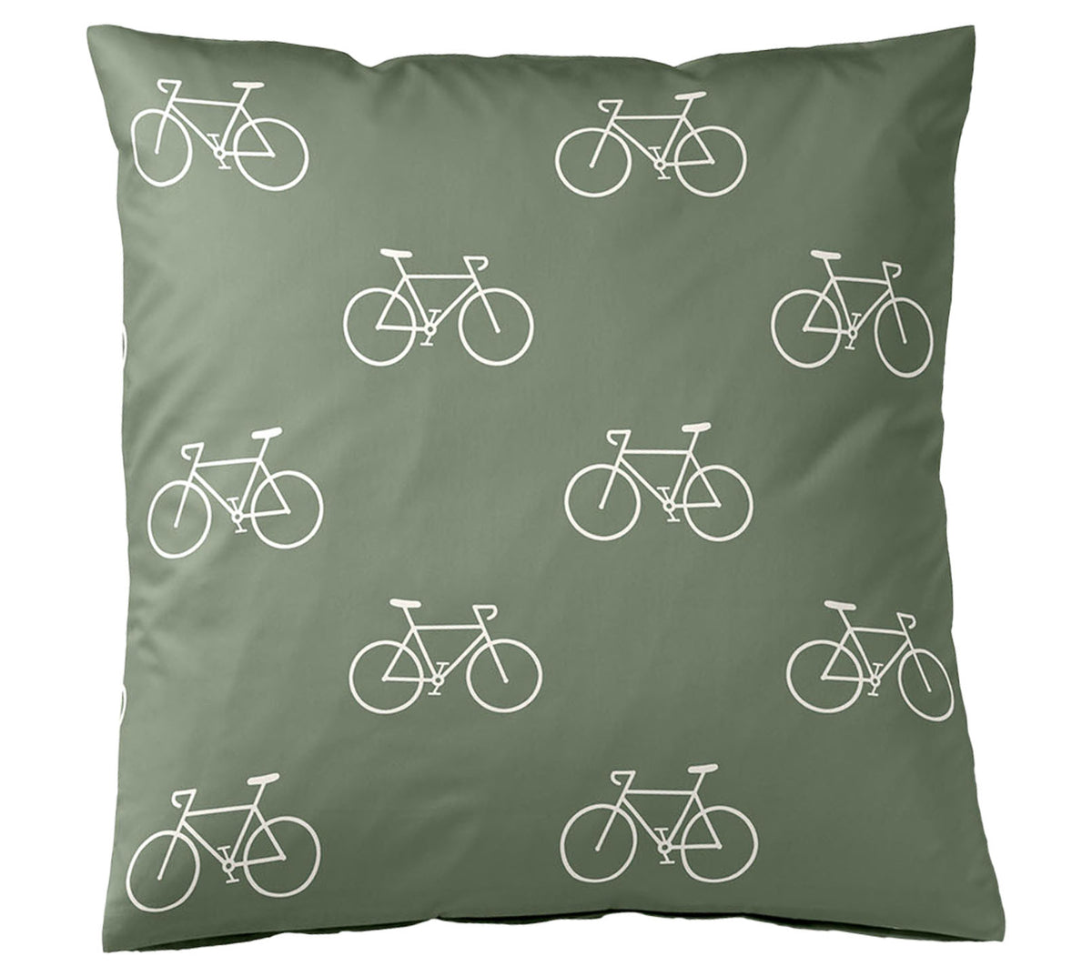 Satin Bettwäsche Velo in Moos Freisteller Kissen