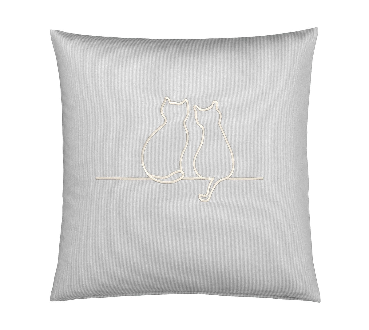 Satin Kissen 40x40 It´s You & Me in Creme Katzensilhouette Stickerei  40x80cm #farbe_It s You and Me Creme Kissen 40x40cm