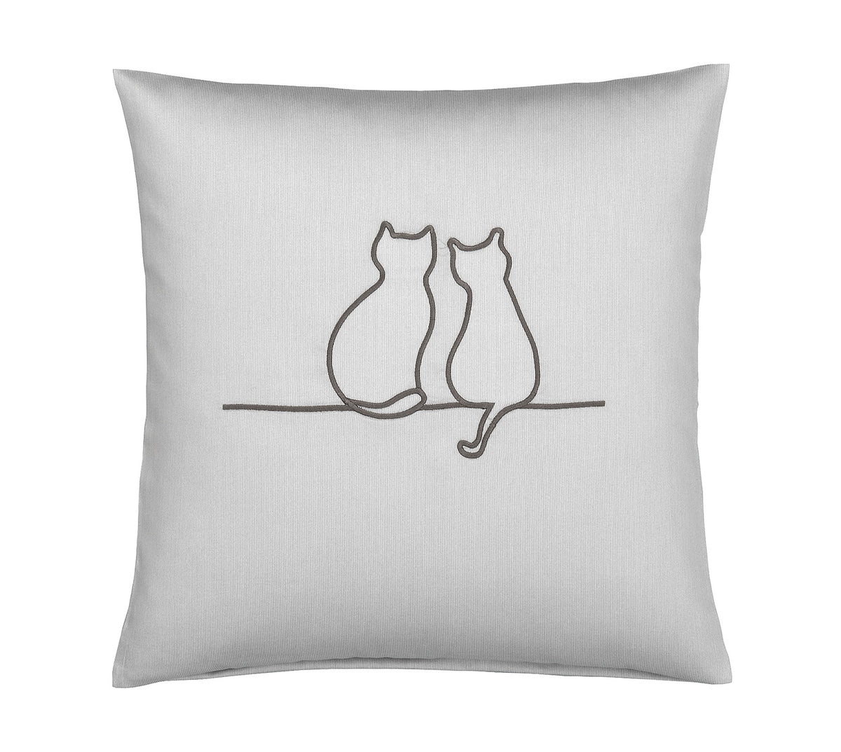 Satin Kissen 40x40 It´s You & Me in Anthrazit Katzensilhouette Stickerei  40x80cm Detail #farbe_It s You and Me Anthrazit Kissen 40x40cm