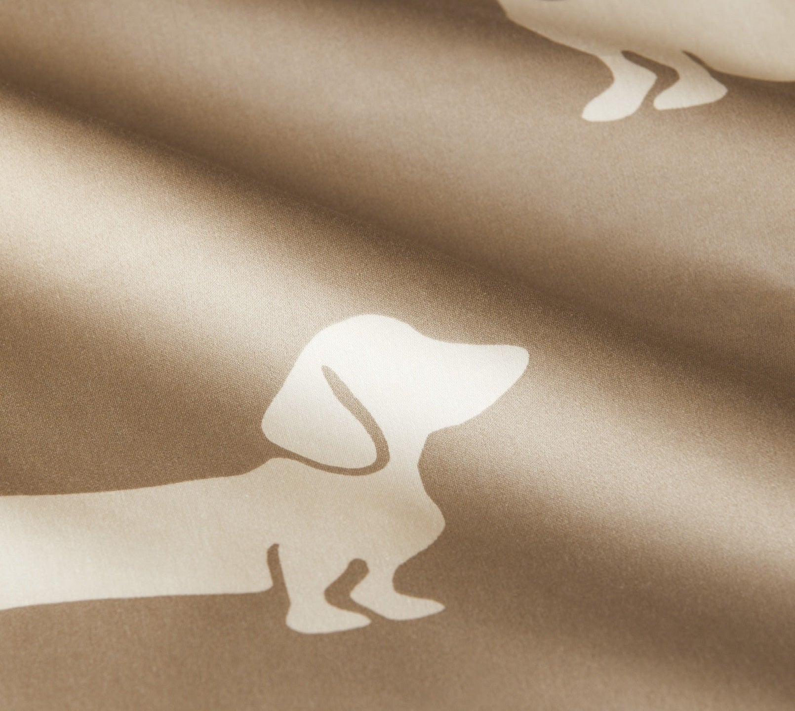 Satin Wende-Bettwäsche Dogs in Natur-Beige Hundepfoten Detail #farbe_Dogs Natur-Beige