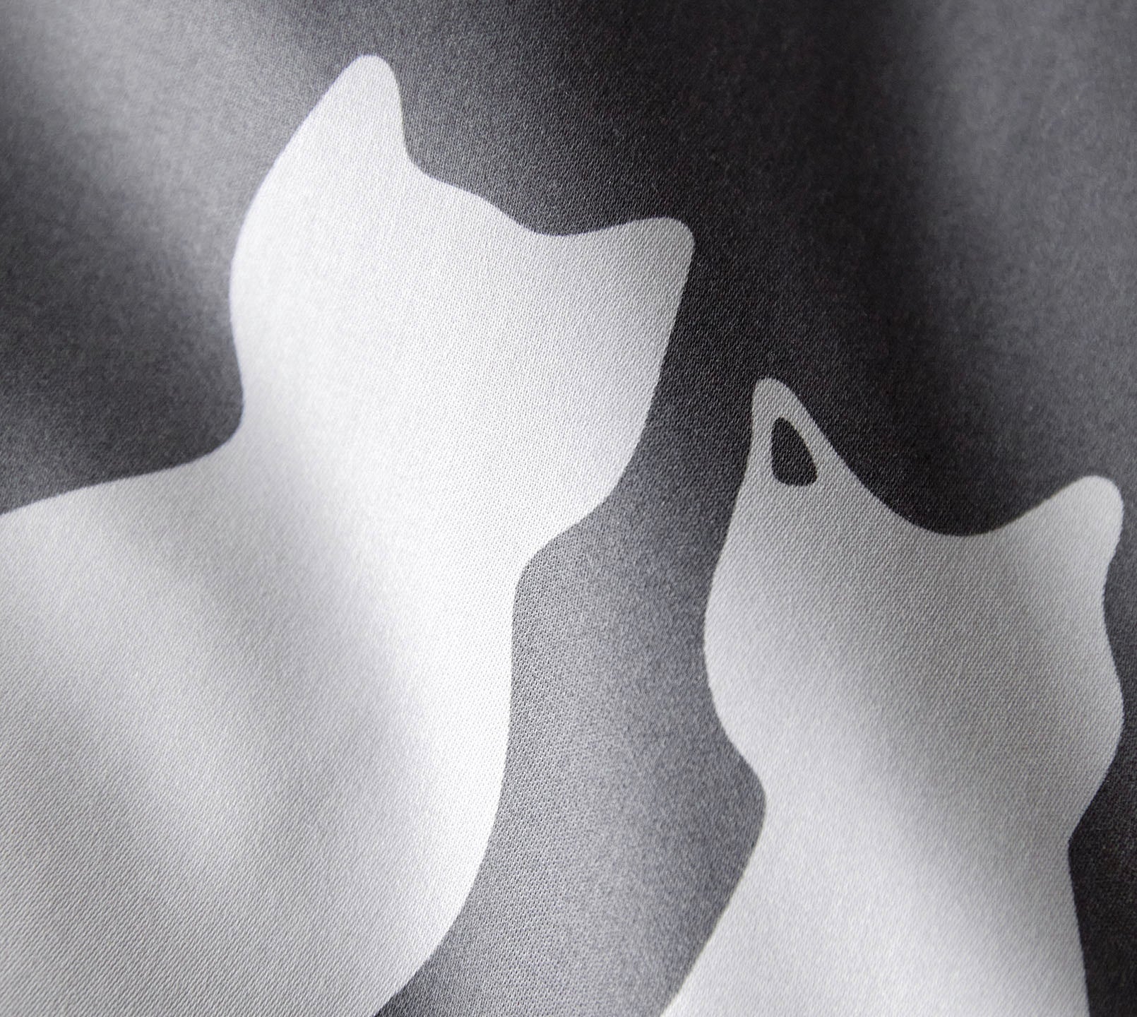 Satin Wende-Bettwäsche You & Me in Anthrazit Katzenmotiv Material #farbe_You & Me Anthrazit