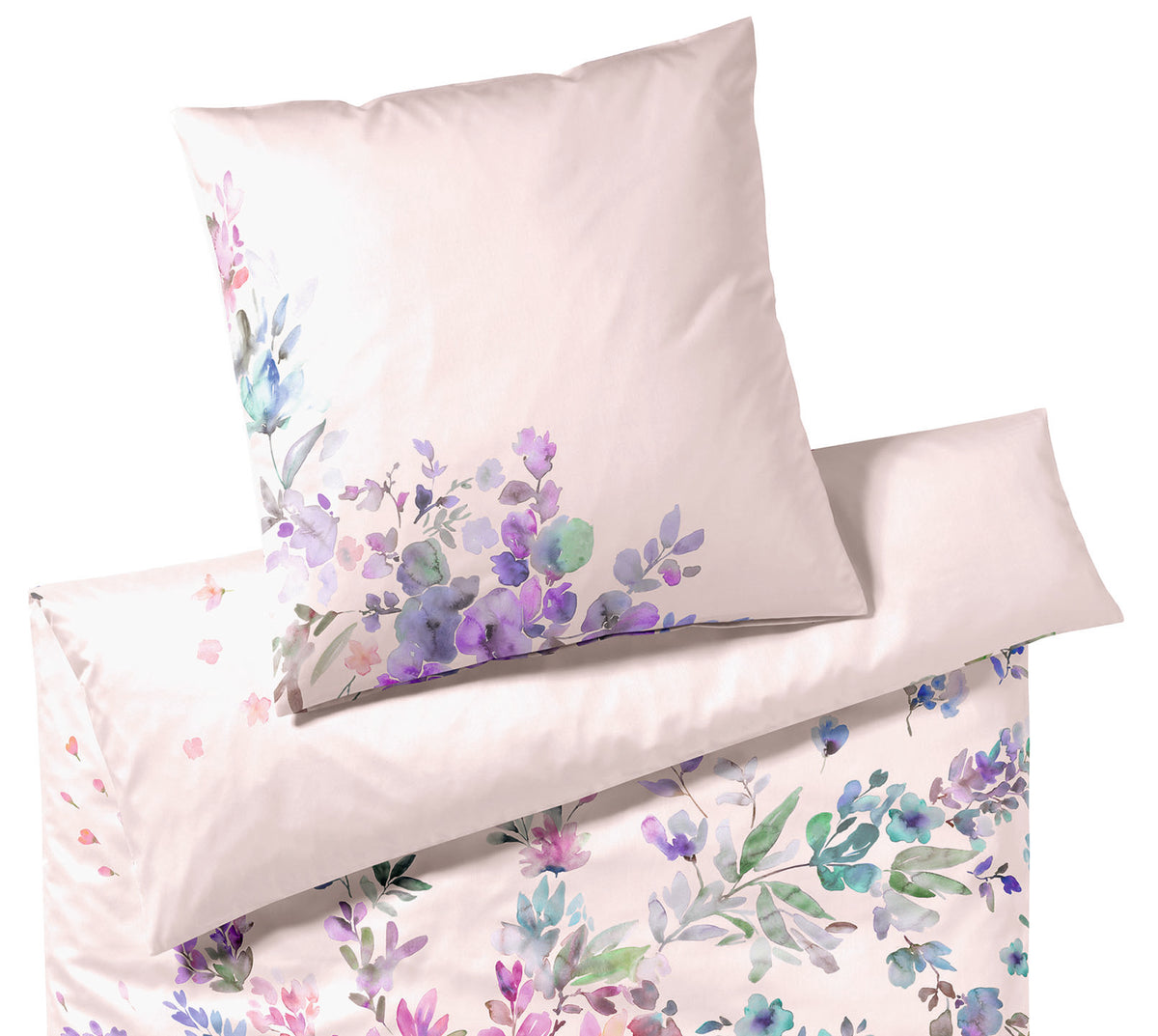 Seiden Satin Bettwäsche Amazing in Pastell Blumen Schlafzimmer #farbe_Pastell Rose