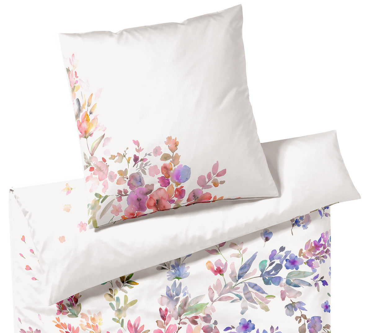 Seiden Satin Bettwäsche Amazing in Weiß Blumen Freisteller #farbe_Weiß