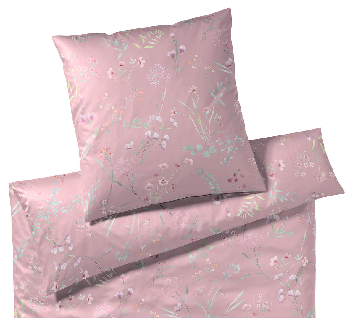 Seiden Satin Bettwäsche Deluxe in Blush Blumen Freisteller #farbe_Blush