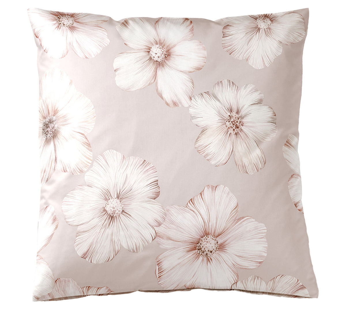 Seiden Satin Bettwäsche Devine in Taupe Freisteller Kissen