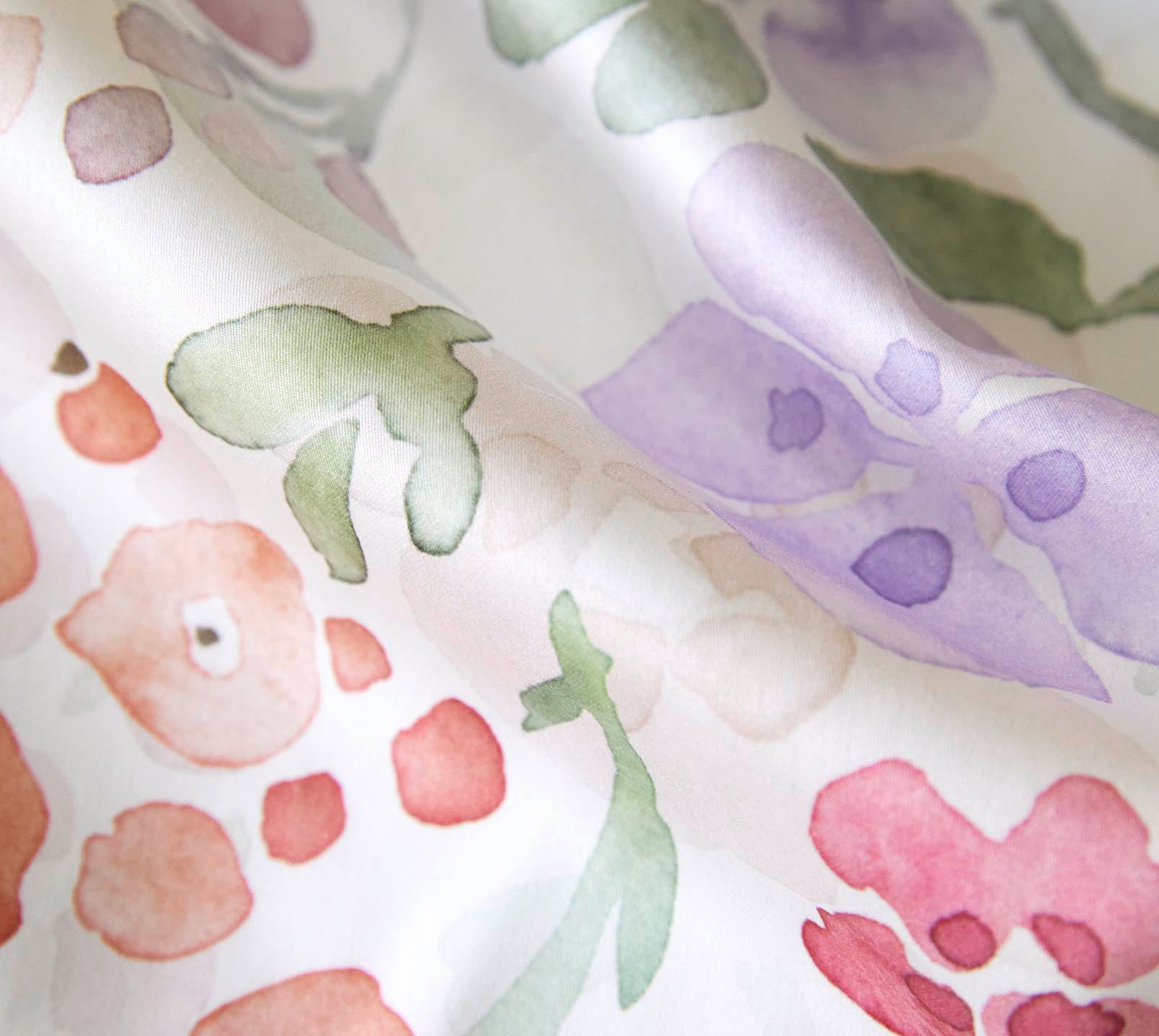 Seiden Satin Bettwäsche Gentle in Weiß Blüten Material #farbe_Gentle Weiß