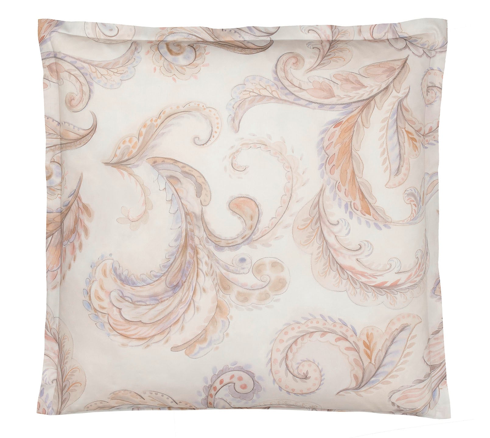 Seiden Satin Bettwäsche Grandezza in Apricot Paisleymuster Kissen #farbe_Grandezza Apricot