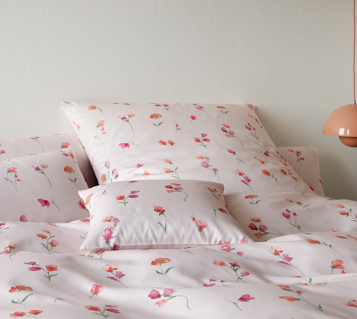 Seiden Satin Bettwaesche Nappy in Rose Blumen Schlafzimmer #farbe_Rose