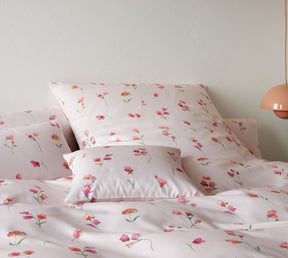 Seiden Satin Bettwaesche Nappy in Rose Blumen Schlafzimmer 