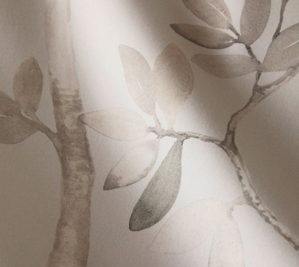 Seiden Satin Wendebettwäsche Autumn Garden in Sand Zweige Vögel Material #farbe_Autumn Garden Sand