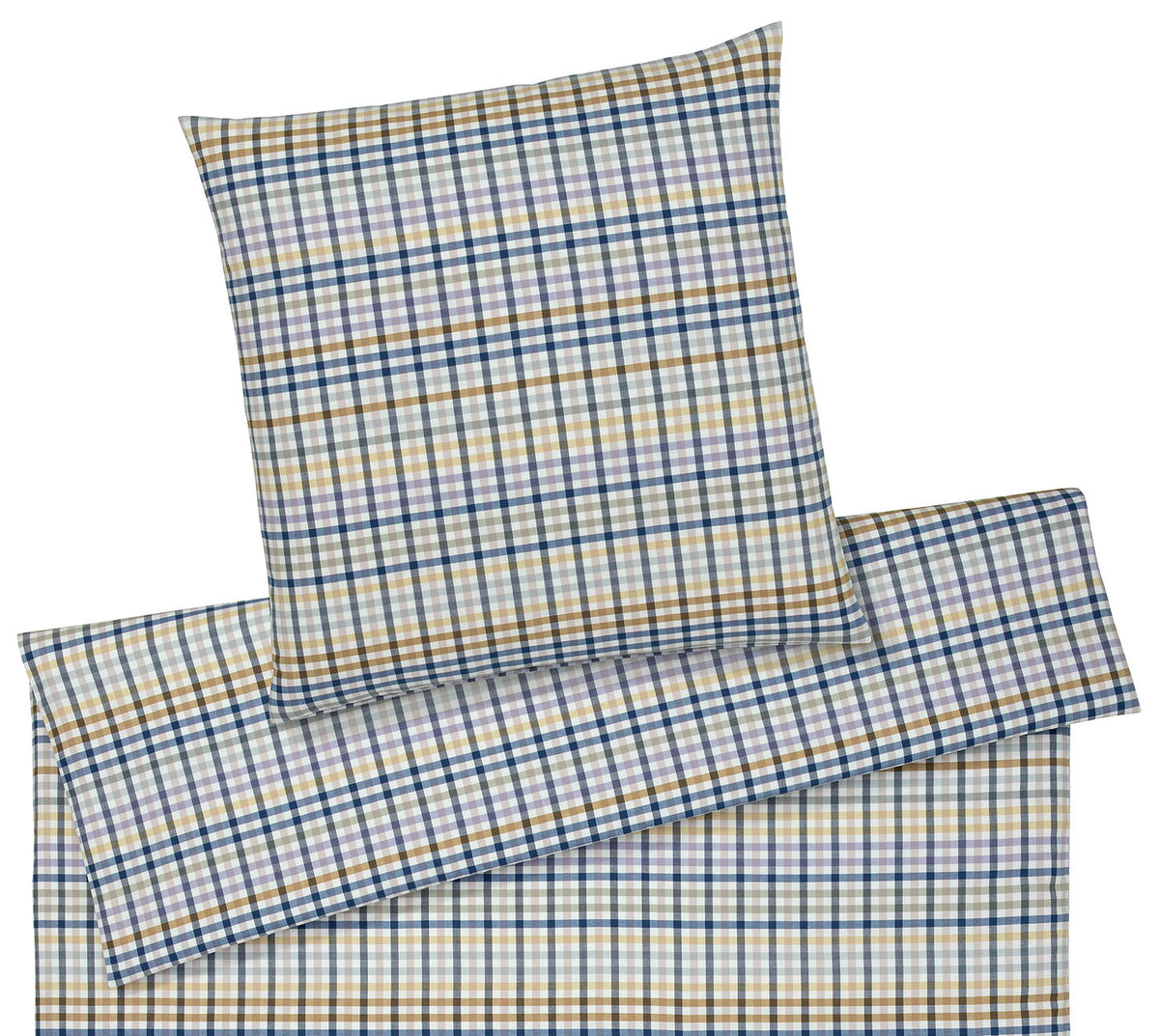 Softflanell Bettwäsche Aberdeen in Blau-Grün Karo Freisteller #farbe_Aberdeen Blau-Grün