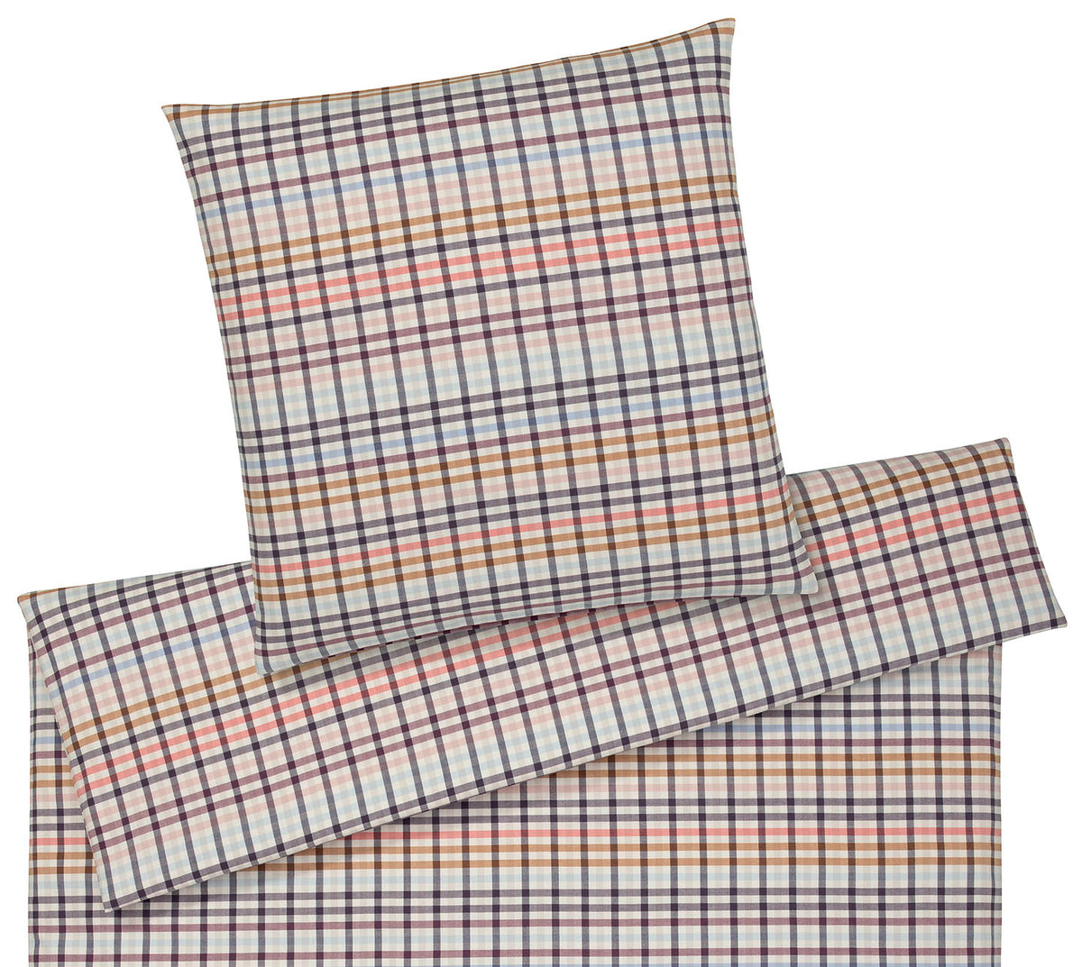 Softflanell Bettwäsche Aberdeen in Rouge Karo Freisteller #farbe_Aberdeen Rouge