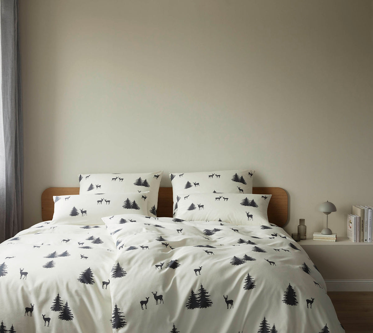 Softflanell Bettwäsche Alpin in Anthra Tannenmotiv Schlafzimmer #farbe_Alpin Anthra