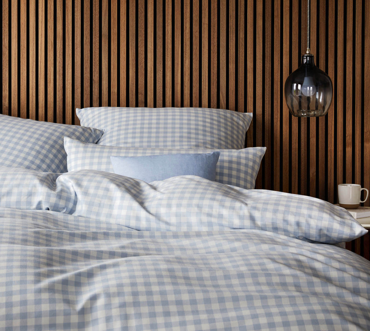 Softflanell Bettwäsche Christie in Hellblau Karo Schlafzimmer #farbe_Christie Hellblau