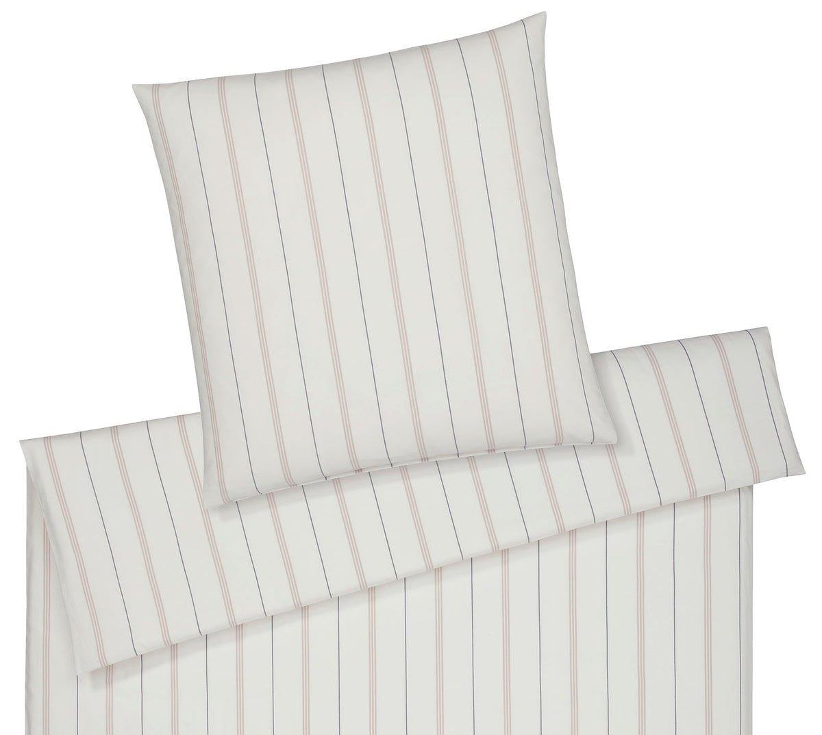 Softflanell Bettwäsche Cornwall in Creme Streifen Freisteller #farbe_Cornwall Creme
