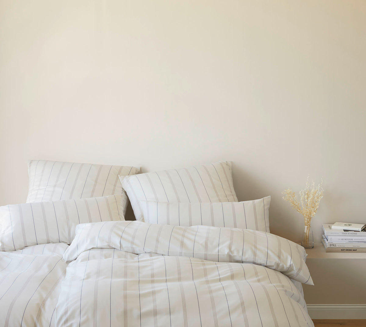 Softflanell Bettwäsche Cornwall in Creme Streifen Schlafzimmer #farbe_Cornwall Creme