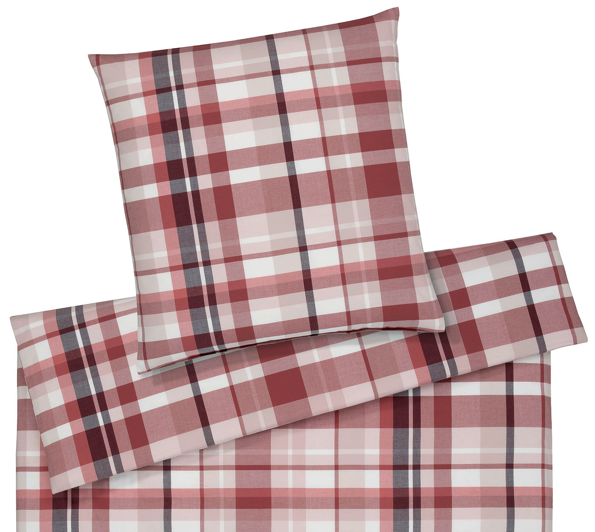 Softflanell Bettwäsche Darcy in Rosarot Karo Freisteller #farbe_Darcy Rosarot