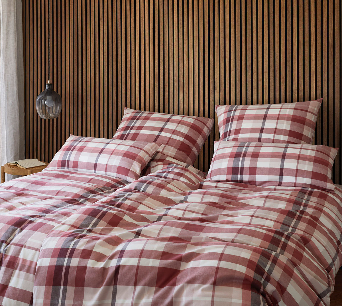 Softflanell Bettwäsche Darcy in Rosarot Karo Schlafzimmer #farbe_Darcy Rosarot
