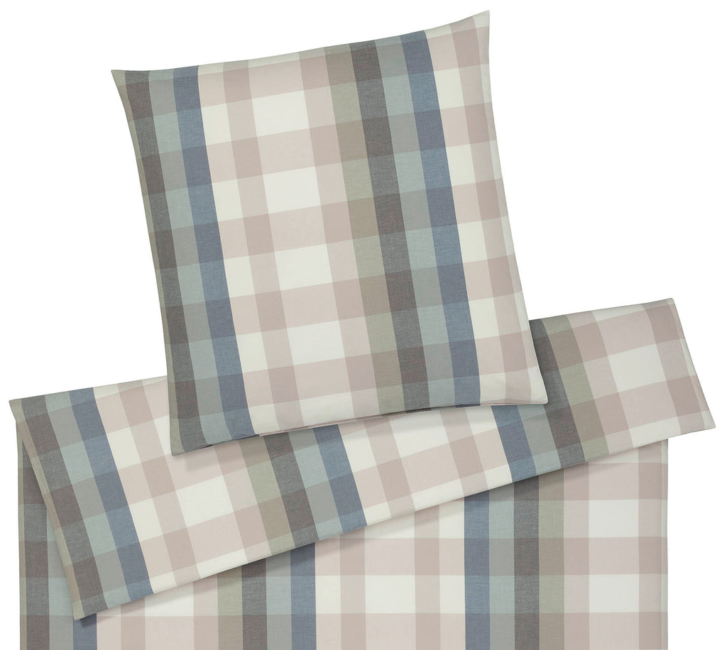 Softflanell Bettwäsche Glasgow in Salbei-Blau Karo Freisteller #farbe_Salbei-Blau