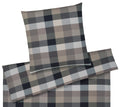 Softflanell Bettwäsche Hamilton in Kiesel Karo Freisteller #farbe_Kiesel