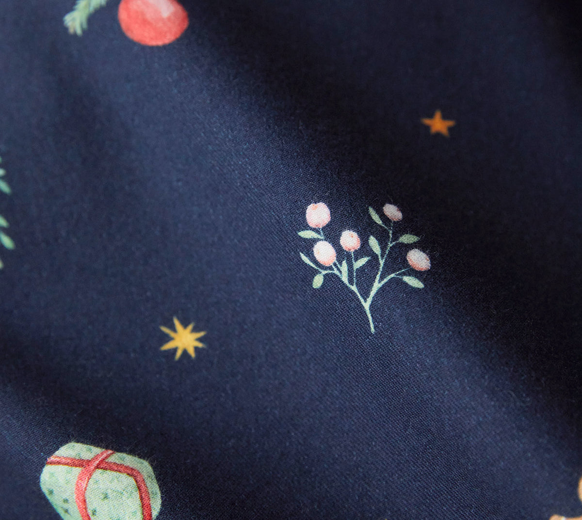 Softflanell Bettwäsche Joyful in Dunkelblau Weihnachtsmotive Material #farbe_Joyful Dunkelblau