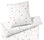Softflanell Bettwäsche Joyful in Weiß Weihnachtsmotive Detail #farbe_Weiß
