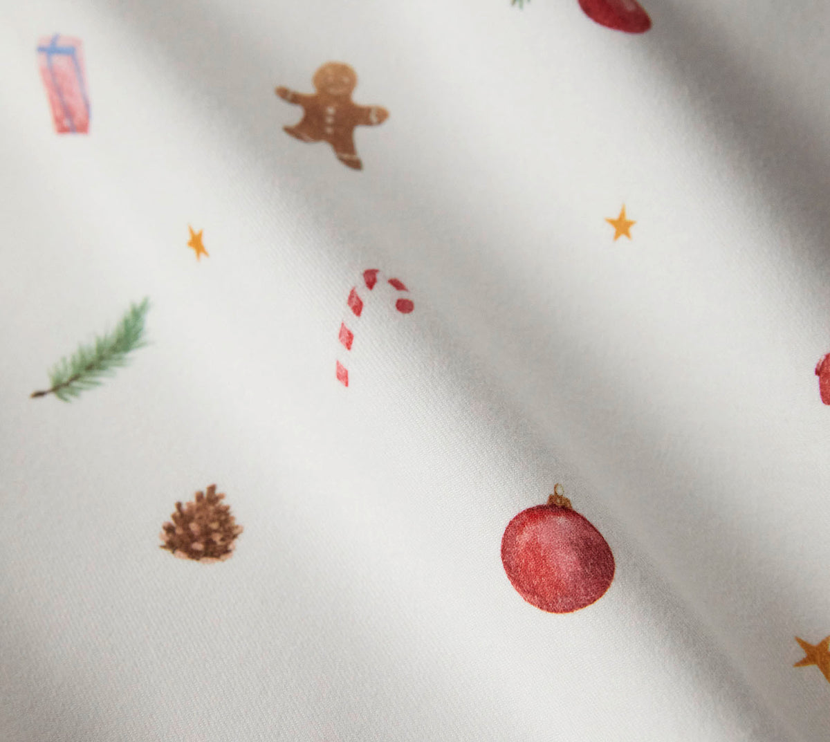 Softflanell Bettwäsche Joyful in Weiß Weihnachtsmotive Material #farbe_Joyful Weiß
