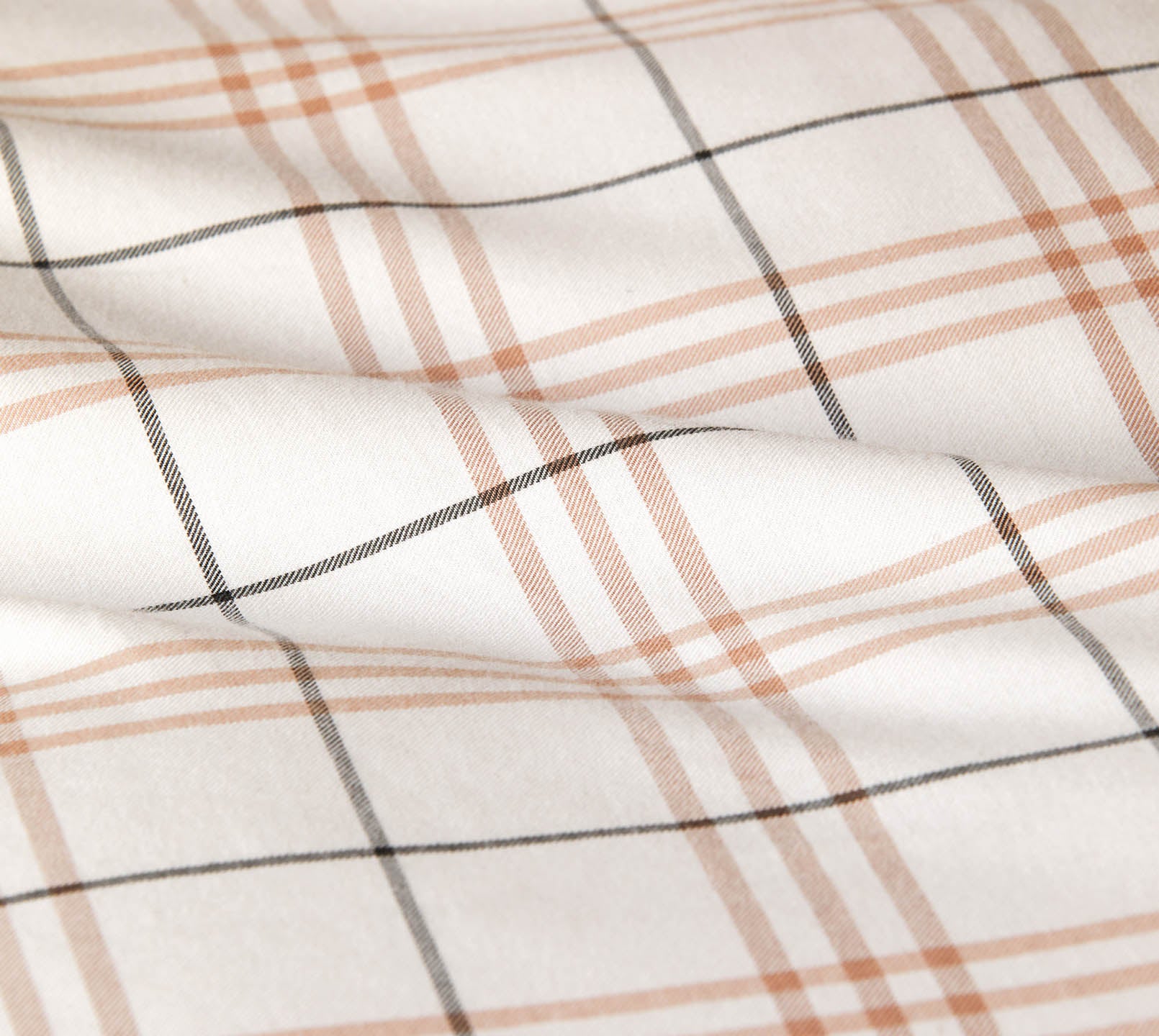 Softflanell Bettwäsche Livingston in Creme-Terra Karo Material #farbe_Livingston Creme-Terra