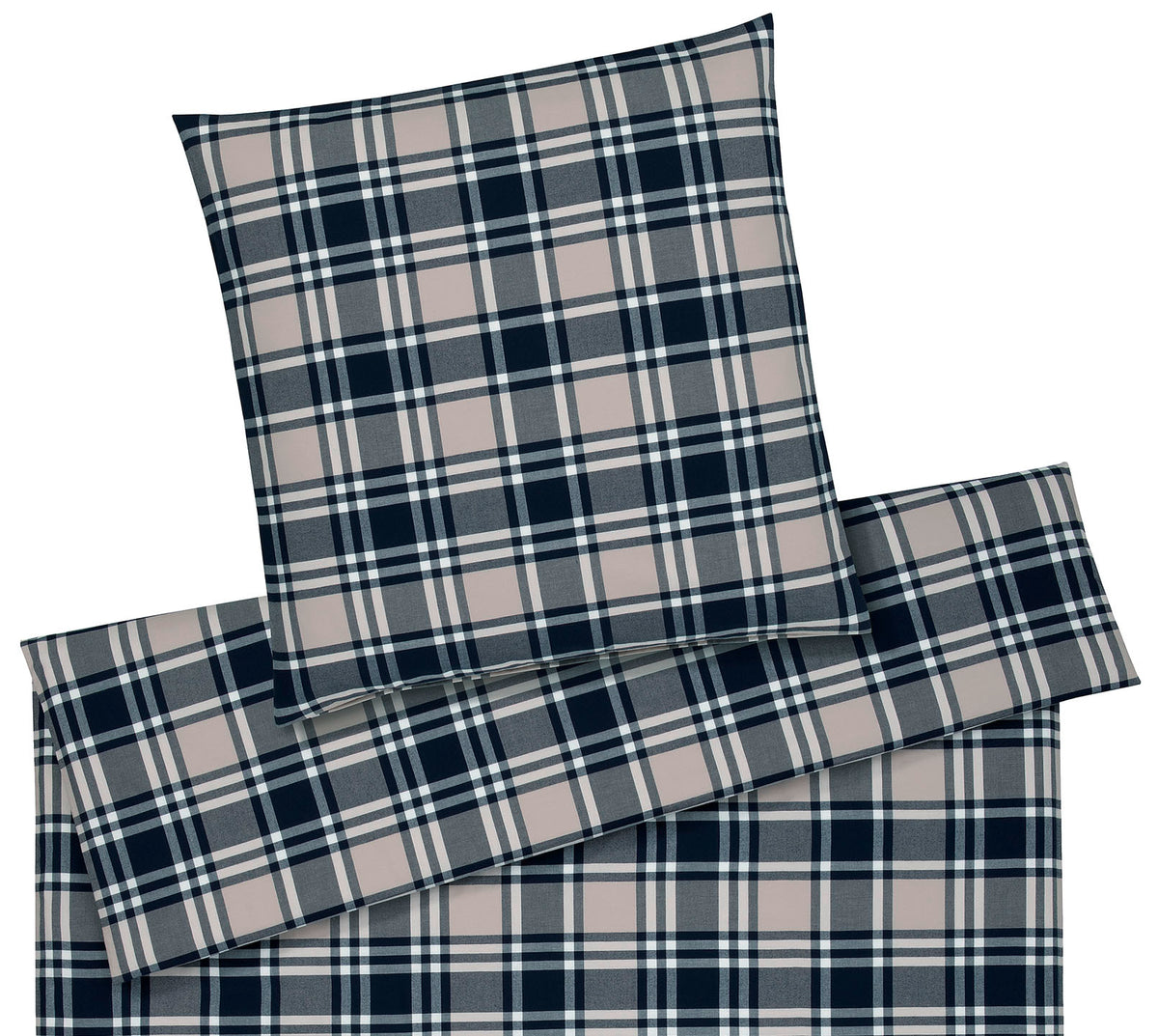 Softflanell Bettwäsche Manchester in Natur Karo Schlafzimmer #farbe_Manchester Natur