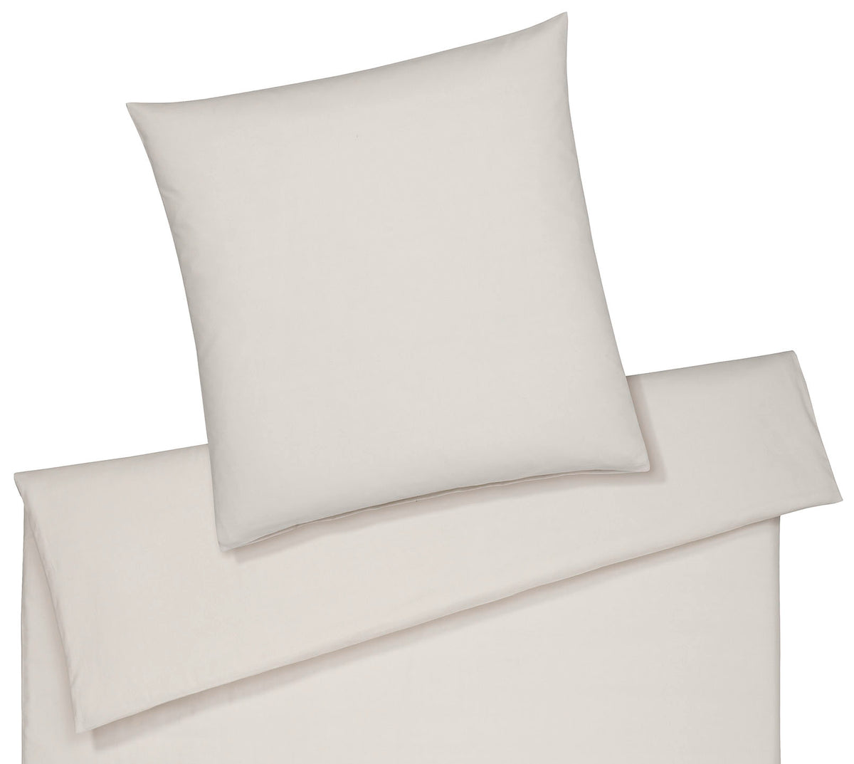 Softflanell Bettwäsche Mono in Creme Uni Freisteller #farbe_Mono Creme