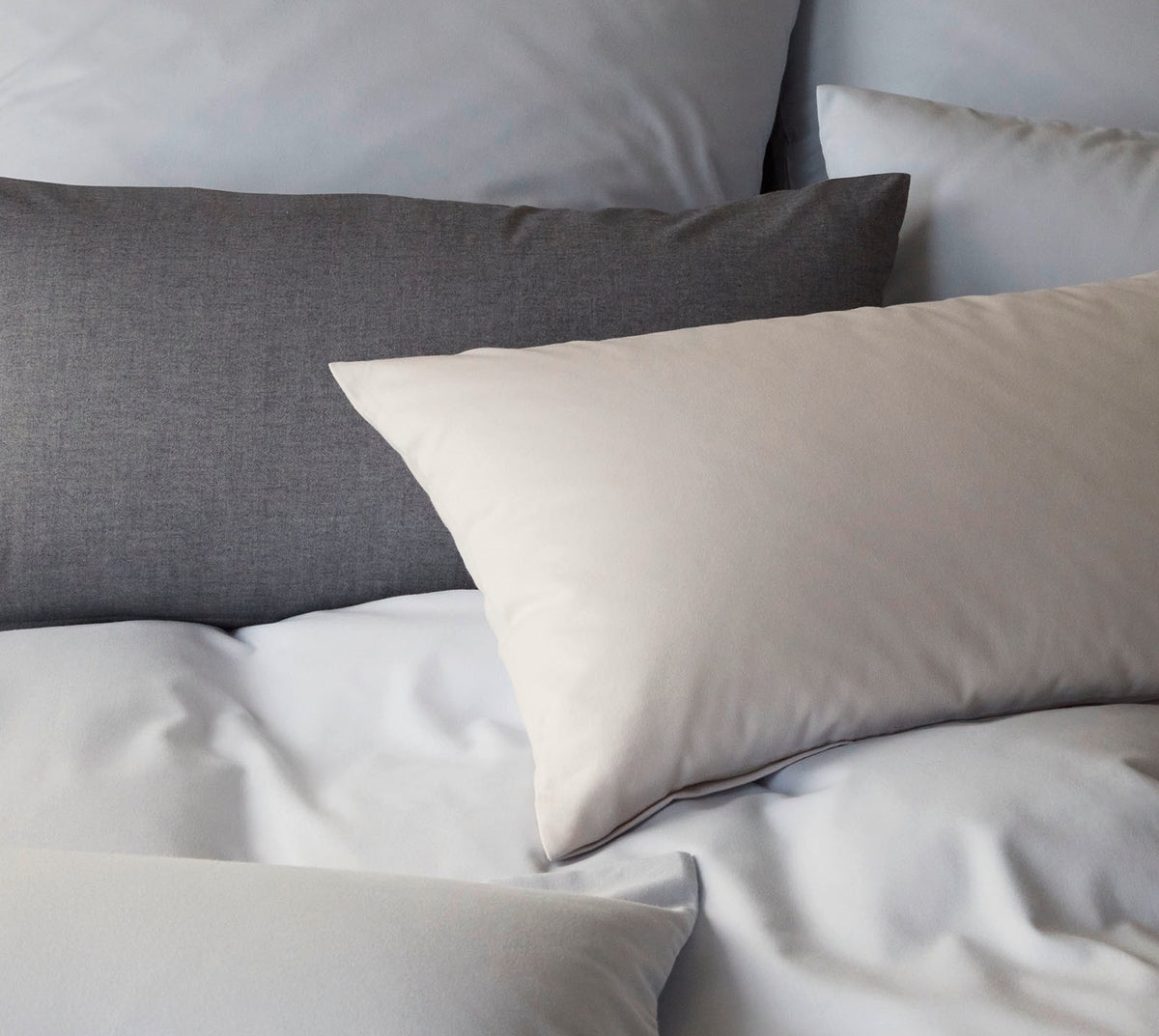Softflanell Bettwäsche Mono in Creme Uni Kissenmix #farbe_Mono Creme