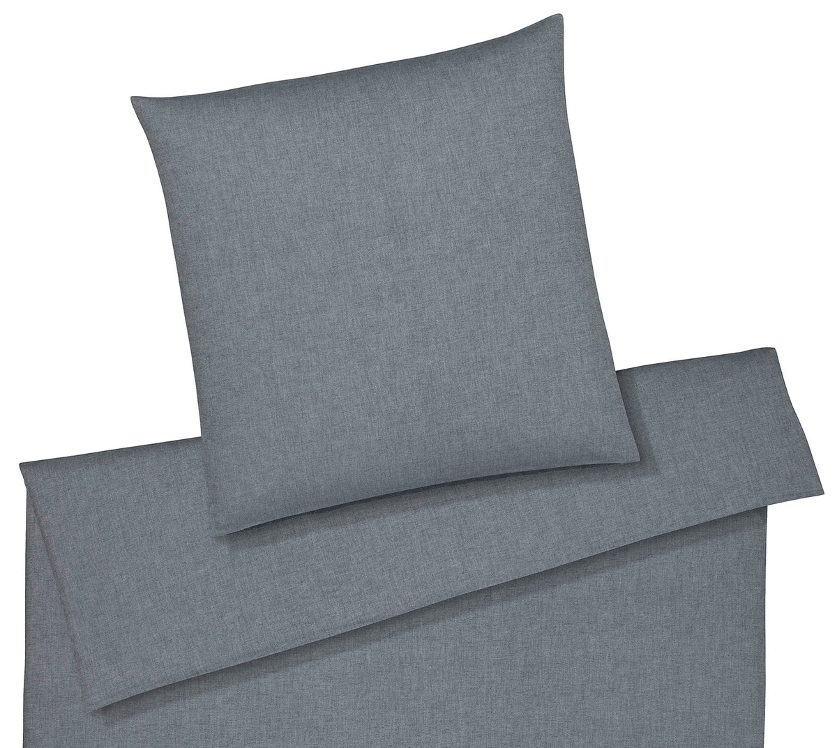 Softflanell Bettwäsche Mono in Grau Uni Freisteller #farbe_Mono Grau