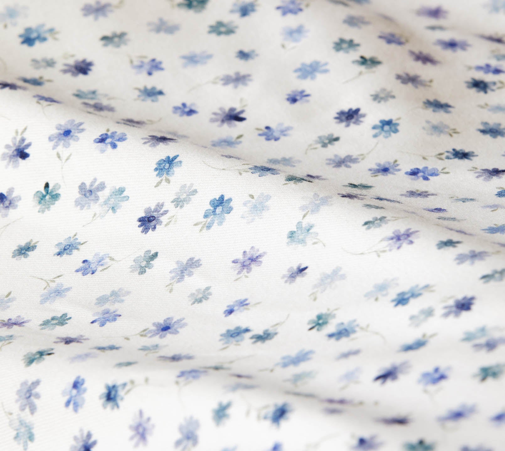 Softflanell Bettwäsche Preppy in Aqua-Grün Blüten Material #farbe_Preppy Aqua-Grün