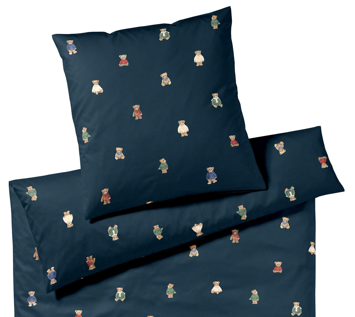 Softflanell Bettwäsche Teddy in Dunkelblau Teddymotive Freisteller #farbe_Teddy Dunkelblau