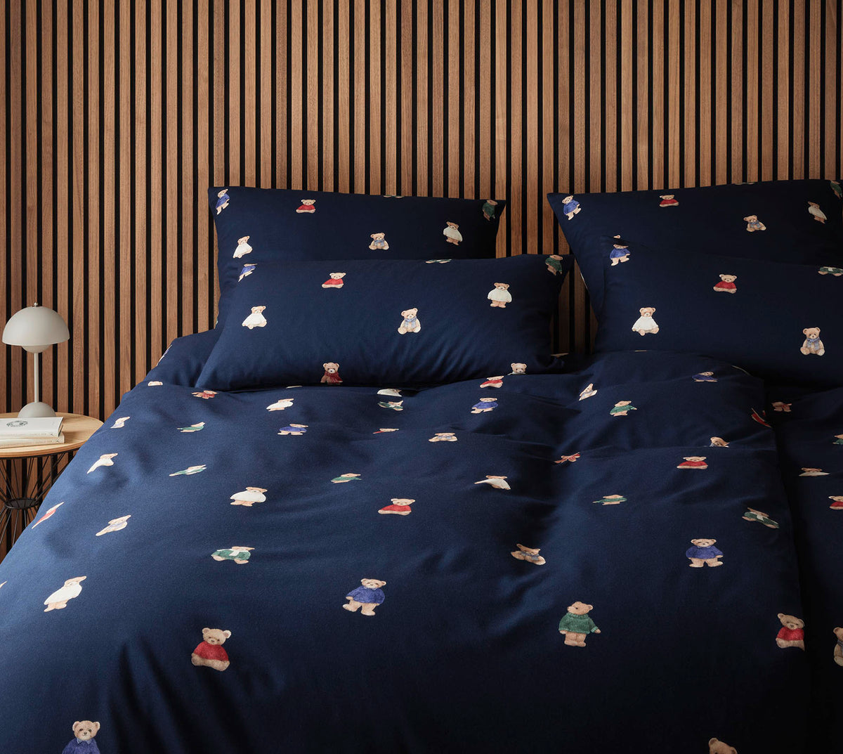 Softflanell Bettwäsche Teddy in Dunkelblau Teddymotive Schlafzimmer #farbe_Teddy Dunkelblau