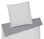 Softflanell Wende Bettwäsche Tender Silver in Uni Streifen Freisteller #farbe_Silver
